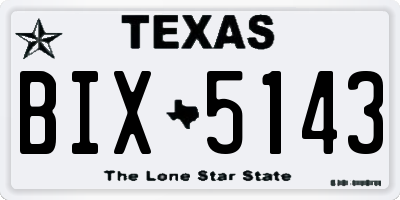 TX license plate BIX5143