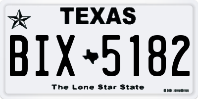 TX license plate BIX5182