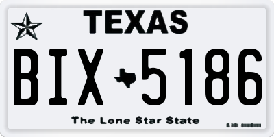 TX license plate BIX5186