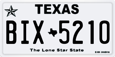 TX license plate BIX5210