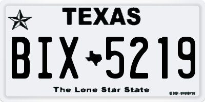 TX license plate BIX5219