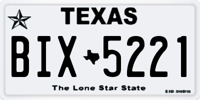 TX license plate BIX5221