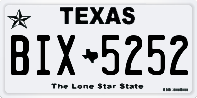 TX license plate BIX5252