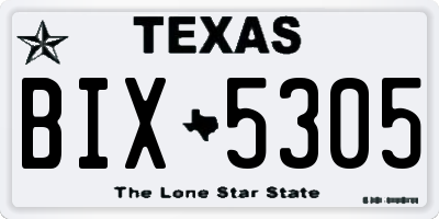TX license plate BIX5305