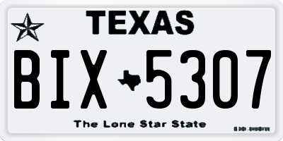 TX license plate BIX5307