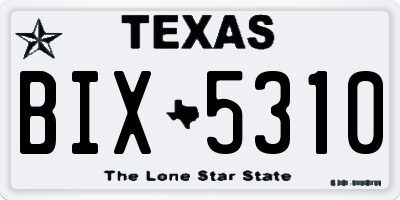 TX license plate BIX5310