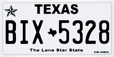 TX license plate BIX5328