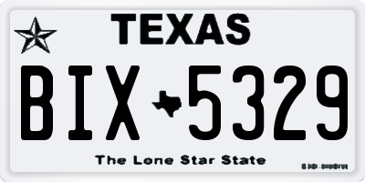 TX license plate BIX5329