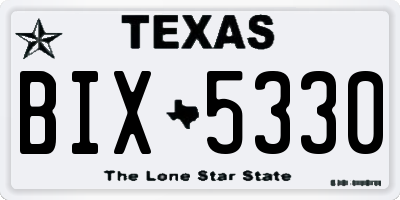 TX license plate BIX5330