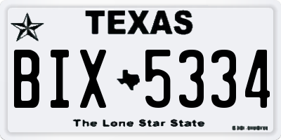 TX license plate BIX5334
