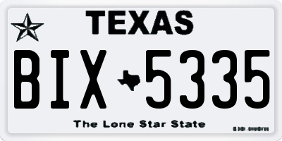 TX license plate BIX5335