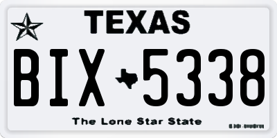 TX license plate BIX5338
