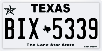 TX license plate BIX5339