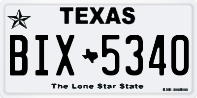 TX license plate BIX5340