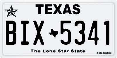 TX license plate BIX5341