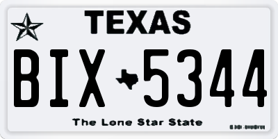 TX license plate BIX5344