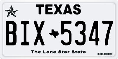 TX license plate BIX5347