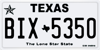 TX license plate BIX5350