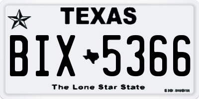 TX license plate BIX5366