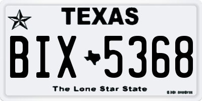 TX license plate BIX5368