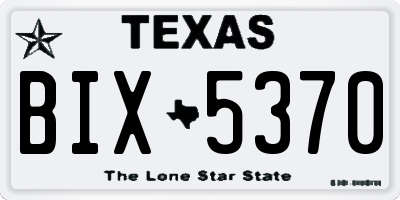 TX license plate BIX5370