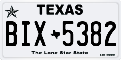 TX license plate BIX5382