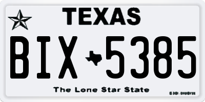 TX license plate BIX5385