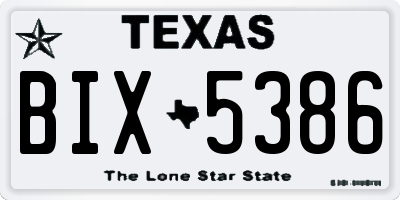 TX license plate BIX5386