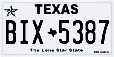 TX license plate BIX5387