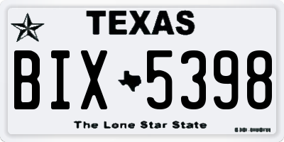 TX license plate BIX5398