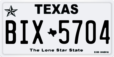 TX license plate BIX5704
