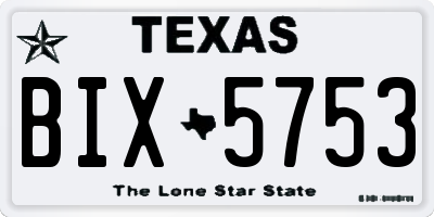 TX license plate BIX5753