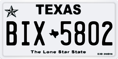 TX license plate BIX5802