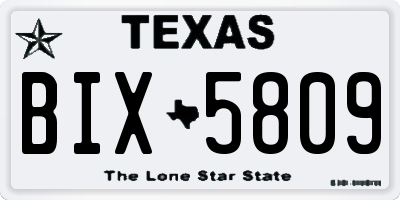 TX license plate BIX5809