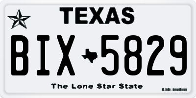 TX license plate BIX5829