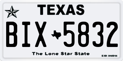 TX license plate BIX5832