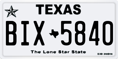 TX license plate BIX5840