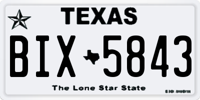 TX license plate BIX5843
