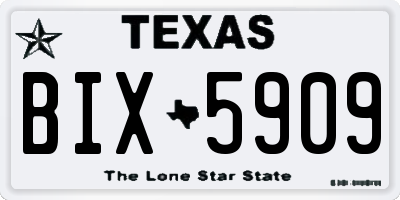 TX license plate BIX5909