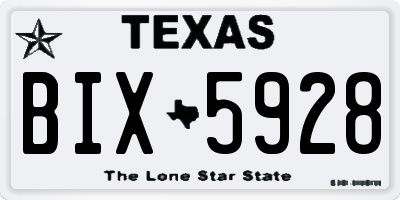 TX license plate BIX5928