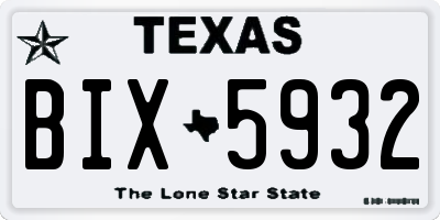 TX license plate BIX5932
