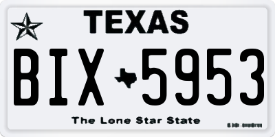TX license plate BIX5953