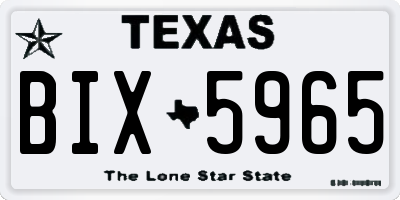 TX license plate BIX5965