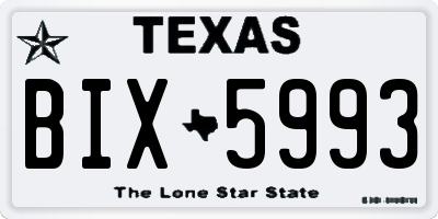 TX license plate BIX5993