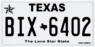 TX license plate BIX6402