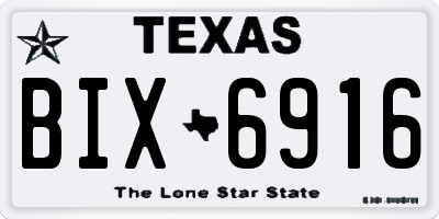 TX license plate BIX6916