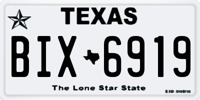 TX license plate BIX6919