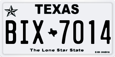 TX license plate BIX7014