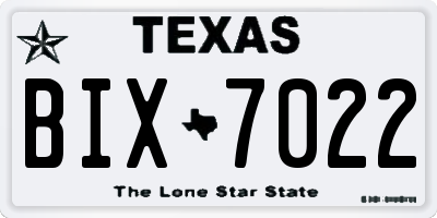 TX license plate BIX7022