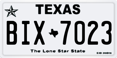 TX license plate BIX7023